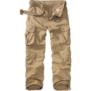 Khaki Cargo Work Pants Ripstop Lightweight   BDU  SZ 42 with 9 pockets